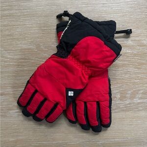 Columbia men’s red gray & black color combo OMNI-TECH snow winter gloves medium